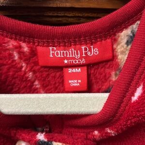 Macy’s Family PJs Reindeer and Candy Canes 24M Footed Full Zip Christmas Pajamas